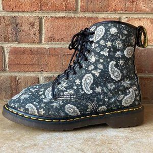 vintage dr. martens MIE paisley canvas 1460 style boots